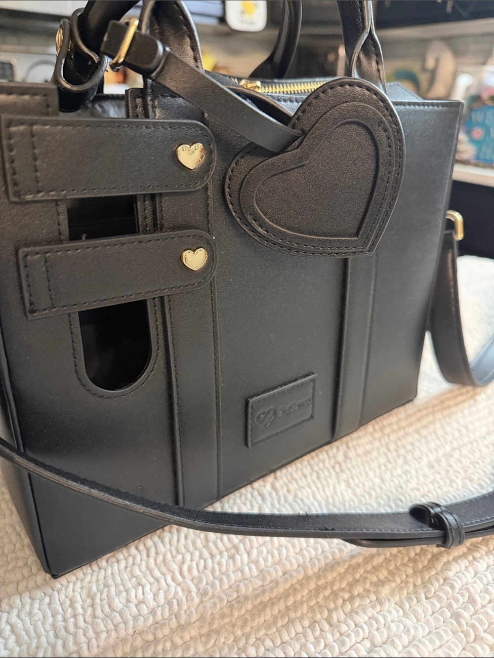SipCarry Black Tumbler Tote Bag Purse for 40oz 30oz Stanley Cup Crossbody - Picture 6 of 6